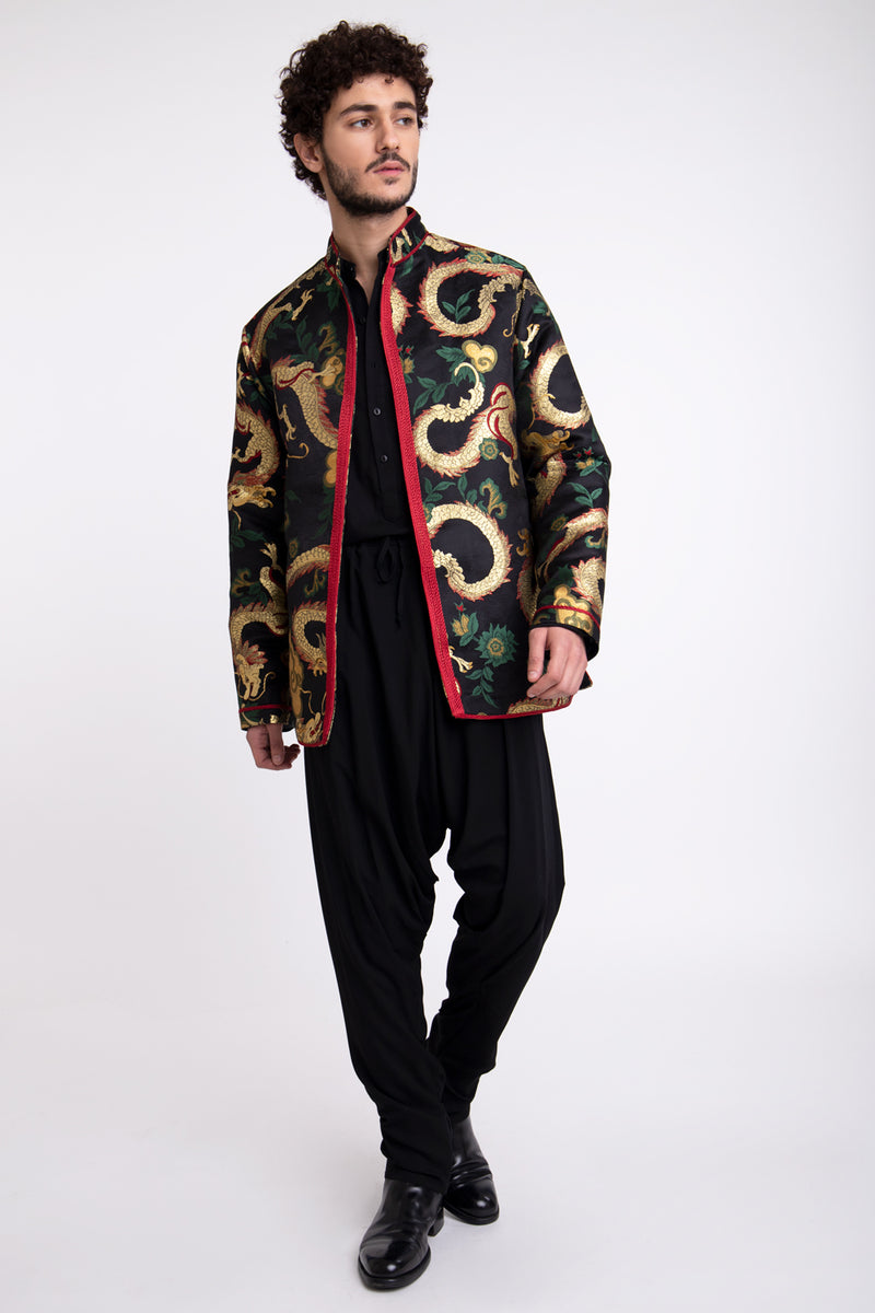 Momo Silk Dragon Black Jacket