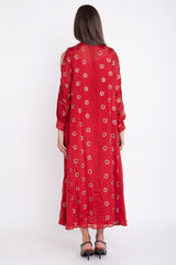 Hilal Silk Georgette Red Dress